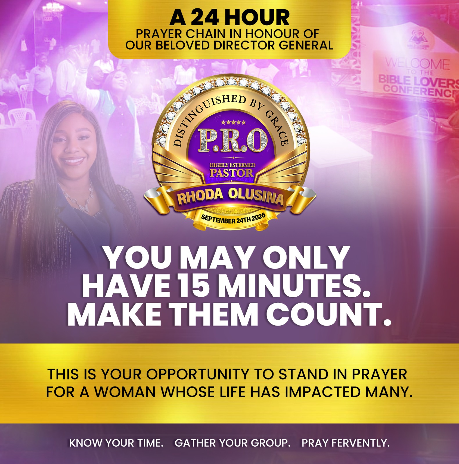 Birthday prayer-chain artwork for Pastor Rhoda Olusina